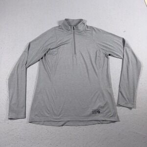 Mountain Hardwear Pullover Womens Medium Gray Quarter Zip Long Sleeve Base Layer